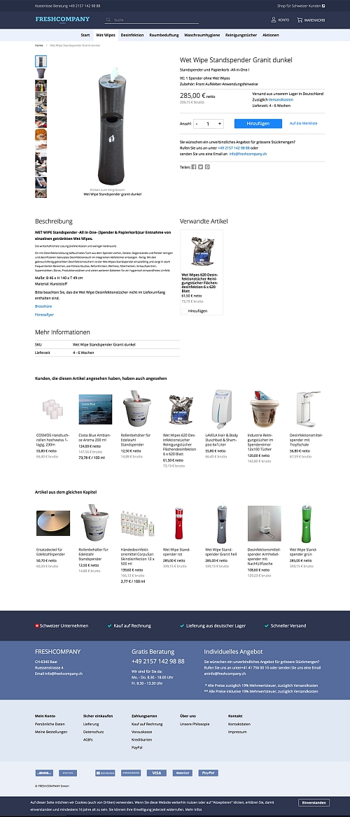 mosaicstones.ch - Magento 2 Online Shop des Spezialist für Desinfektionstücher und Duftmarketing